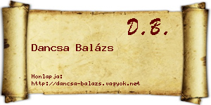 Dancsa Balázs névjegykártya